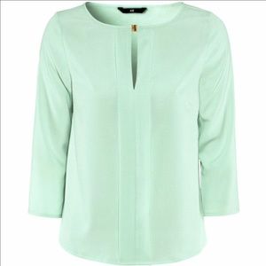 Mint Green Chiffon Blouse - H&M - Size 10